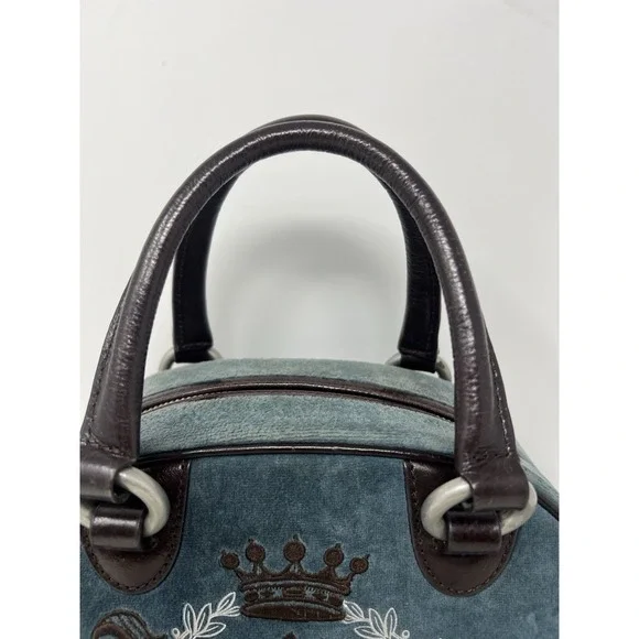 VINTAGE JUICY COUTURE BOWLER BAG * RARE BLUE VELVET *